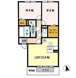 プリンシプル2 2LDKの間取図画像
