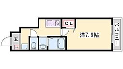 ハル3 1Kの間取図画像