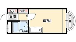 カルム白鷺 ワンルームの間取図画像