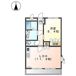 メゾン・フレグランス 1LDKの間取図画像