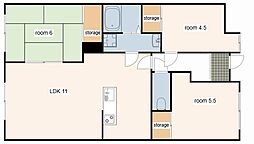 シティーガーデン広畑 3LDKの間取図画像