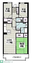 市公社ヒルズ南戸塚3号棟 3LDKの間取図画像