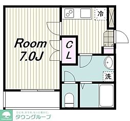 CubeMaison 1Kの間取図画像