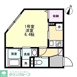 ベイルーム海老名モンド 1Kの間取図画像