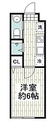 アイビー5 1Kの間取図画像