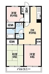 ベルデュール永野3 3DKの間取図画像