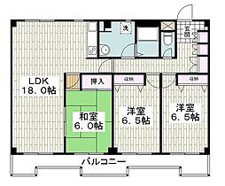 希望が丘ハイム 3LDKの間取図画像