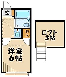 キャッスルつきみ野B ワンルームの間取図画像