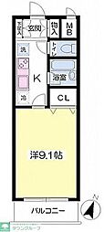 Bear南林間 1Kの間取図画像