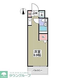 ジョイフル大和南 ワンルームの間取図画像