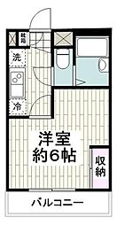レオパレスクレストSHINO 1Kの間取図画像