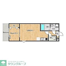 相模原市南区相模台1丁目アパート 1LDKの間取図画像