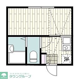 アイリス鶴間 1Kの間取図画像