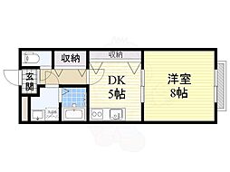 エム・フラット 1DKの間取図画像