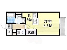 ボナールハイツ ワンルームの間取図画像