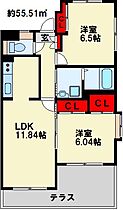 高峰ポロニア 406 ｜ 福岡県北九州市小倉北区高峰町7-23（賃貸マンション2LDK・3階・55.51㎡） その2