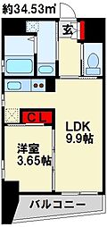 JR鹿児島本線 西小倉駅 徒歩15分の賃貸マンション 4階1LDKの間取り