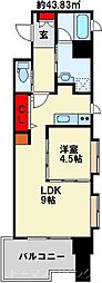 JR日豊本線 南小倉駅 徒歩16分の賃貸マンション 11階1LDKの間取り