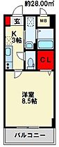 ホワイトバレー八幡駅前 202 ｜ 福岡県北九州市八幡東区西本町３丁目3-21（賃貸マンション1K・2階・28.00㎡） その2