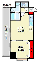 サンシャイン・マリンズ井堀 3階1LDKの間取り