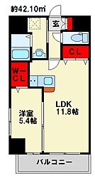パークテラス浅生 1LDKの間取図画像