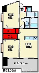 ギャラクシー西小倉 2LDKの間取図画像