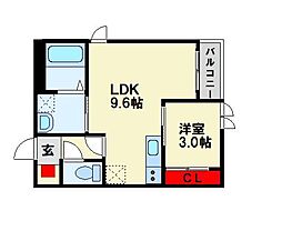 レガリスト戸畑 1LDKの間取図画像