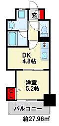 ザスクエアプラチナレジデンス 1DKの間取図画像