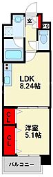 インフィールド枝光 1LDKの間取図画像