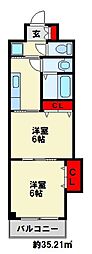 クレアヒルズ浅生 2Kの間取図画像