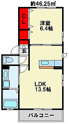 シャーメゾン旭町 1LDKの間取図画像
