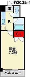 トーケン設計戸畑駅前2 1Kの間取図画像