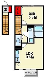 トレス日明壱番館 1LDKの間取図画像