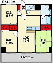 アネーロあそう 3LDKの間取図画像