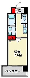 グレイスフル北湊 1Kの間取図画像
