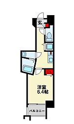 アベニール幸 1Kの間取図画像