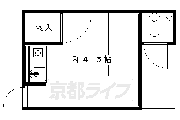 第二さこん荘 12｜京都府京都市左京区一乗寺里ノ西町(賃貸アパート1R・2階・10.00㎡)の写真 その2