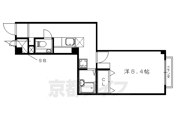 プラネシア星の子山科駅前 412｜京都府京都市山科区竹鼻堂ノ前町(賃貸マンション1K・4階・27.49㎡)の写真 その2