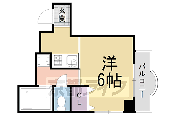 武興門ビル 303｜京都府京都市左京区松ケ崎六ノ坪町(賃貸マンション1K・3階・21.56㎡)の写真 その2