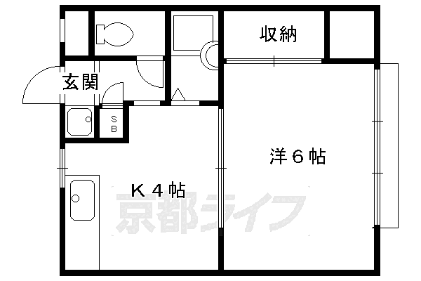 北園ハイツ 503｜京都府京都市左京区下鴨北園町(賃貸マンション1K・5階・26.77㎡)の写真 その2