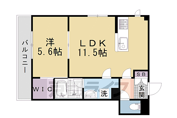 京都府京都市中京区壬生淵田町(賃貸マンション1LDK・3階・42.65㎡)の写真 その2