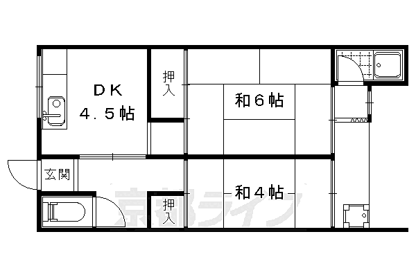 京都府京都市右京区太秦八反田町(賃貸アパート2DK・2階・30.00㎡)の写真 その2