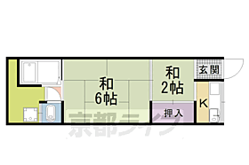 京都府京都市右京区嵯峨野芝野町（賃貸アパート2K・1階・24.00㎡） その2