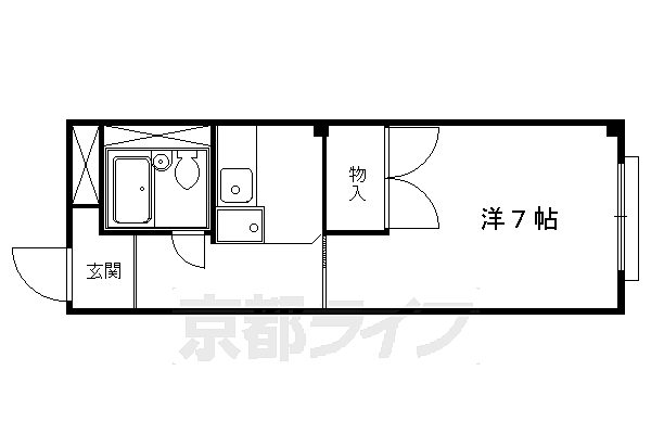 ジュンヒル 203｜京都府京都市左京区浄土寺東田町(賃貸マンション1K・2階・25.37㎡)の写真 その2