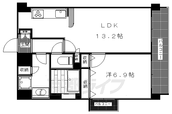 プレサンス京大南 501｜京都府京都市左京区東丸太町(賃貸マンション1LDK・5階・47.32㎡)の写真 その2