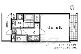 京都府京都市南区上鳥羽南花名町（賃貸マンション1K・2階・26.44㎡） その2