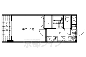 京都府京都市北区平野宮本町（賃貸マンション1K・6階・23.33㎡） その2