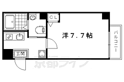 京都市営烏丸線 丸太町駅 徒歩8分の賃貸マンション 1階1Kの間取り