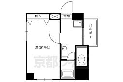 ビクトワール二条 1Kの間取図画像