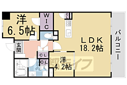 パインフィールド洛東 2階2LDKの間取り